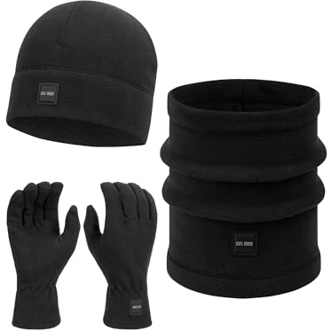 Indicode Herren INGjert Winter-Set Wintermütze, Schal und Handschuhe | Winter-Set mit Strickmütze, Schal und Handschuhen für kalte Tage, Wintermütze, Winterschal, Winteraccessoires für Männer
