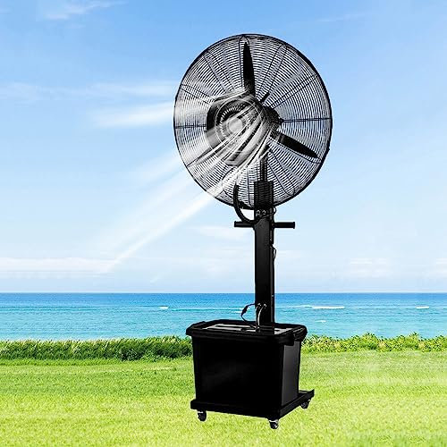 Ventilateur oscillant industriel, grand ventilateur brumisateur d'extérieur, ventilateur sur pied robuste avec réservoir d'eau de 11 gallons, ventilateur de refroidissement étanche (taille :