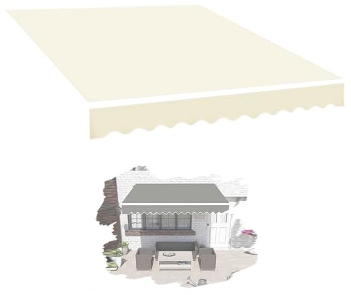IMUNKT Lona De Repuesto Retráctil para Toldo Exterior (sin Marco) Tela De Repuesto para Toldo 2.5x2m 4x3m 5x3m, Multicolor Tela De Toldo para Jardín/restaurantes/Tiendas(Beige,16x10ft/500x300cm)