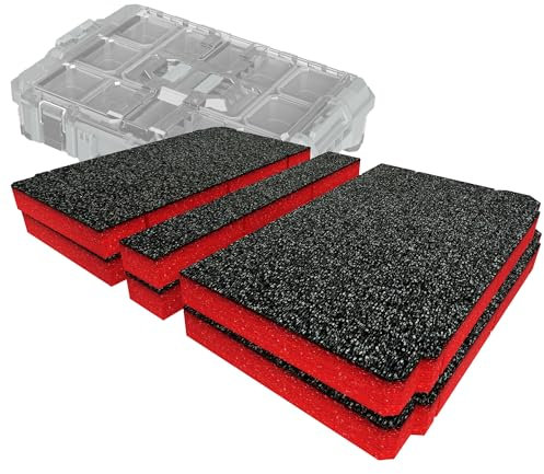 Shadow Foam Insert Pack Compatible with STACK PACK Big Organiser | Cut and Peel Foam for Toolbox Organisation (Red, 30mm)