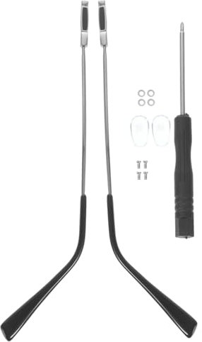 BESTYASH 1 Par Accesorios para piernas de memoria lentes Templo brazo de reemplazo de anteojos reparar Reemplazos Reemplazo de patas de gafas. gafas brazo piernas Metal Plata