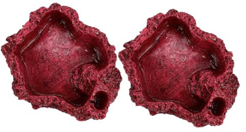 Milisten 2stücke Wasserschale Für Reptilien Aus Resin Schildkröten-wasserschale Reptilien-futterspender Geeignet Für Eidechsen Geckos Schlangen Stabil Dem Schreibtisch Platziert