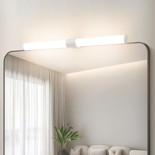 Homefire Spiegelleuchte Bad Spiegellampe LED 40CM Klemmbar Badleuchte | Badezimmer Spiegel Beleuchtung Wasserdicht IP44 Badlampe Weiß Modern 4000K Neutralweiß für Badschrank Spiegelschrank