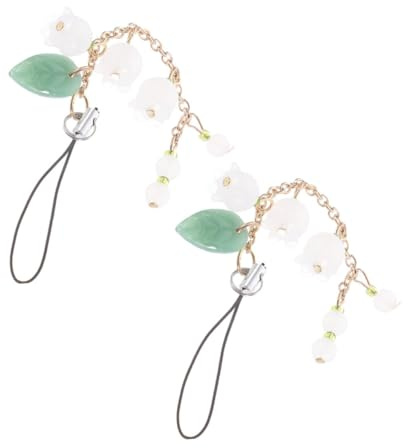 Operitacx 2 Pièces Pendentifs Téléphone Jade Charm Élégant Suspendu pour à Main Lanière Mobile Sécurisée pour Usage et Occasions Spéciales