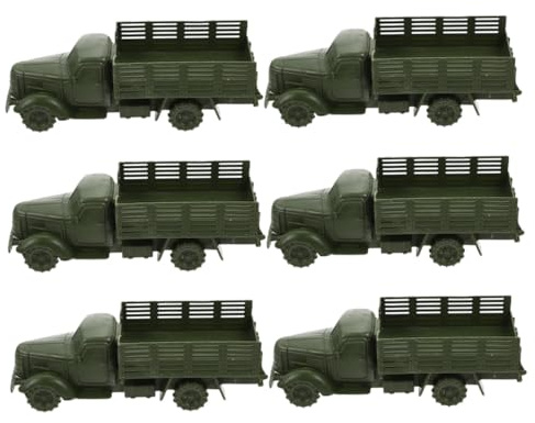 BESTonZON 6pcs Mini Military Truck Model for Creative Sandbox Decor Construction Vehicle Enhances Imagination Observation Skills Multipurpose Play and Display