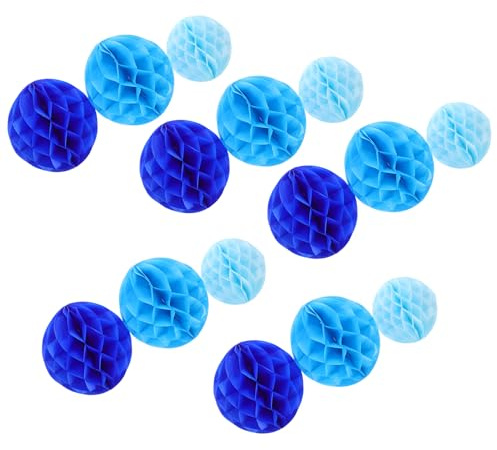jojofuny 15 Boules Alvéolées en Papier de Soie – Décoration Murale et Centres de Table – Assortiment 15 CM et 20 CM – Décoration Fête Anniversaire Shower et Mariage