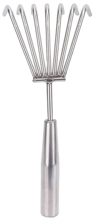 Rastrello a mano in acciaio inox, 7 denti robusti, strumento per giardinaggio, per prati, erba, arbusti, bagnatura da spiaggia