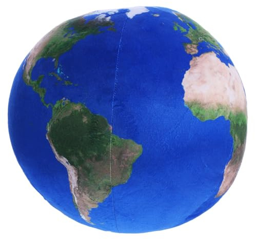 MOLUCKFU Cojín de Peluche Forma de Planeta Tierra 17 Cm, Almohada de Bola Planetaria Azul Claro, Almohada Acogedora Hogar, Cojín Decorativo Multifuncional para Sofá