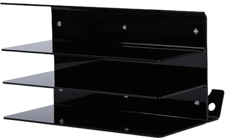 VGEBY Soporte para Exhibición de Teclado, Estante de Almacenamiento Acrílico con Soportes Inclinados, 3 Niveles para Teclados y Accesorios para Juegos, Ideal para Escritorios y Coleccionables (BLACK)