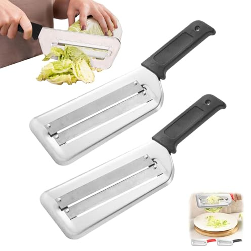 Râpe À Chou, Lot de 2 Couteau À Râper En Acier Inoxydable, Râpe À Double Lame Avec Poignée Antidérapante, Coupe-Légumes Multifonctionnel Pour Carottes Pommes De Terre Et Choux