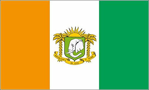 U24 Drapeau Côte d'Ivoire avec blason 90 x 150 cm