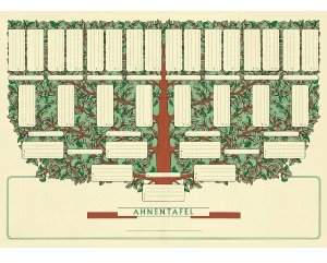RNK Schmuck-Ahnentafel für 5 Generationen ungefalzt Urkundenpapier A3