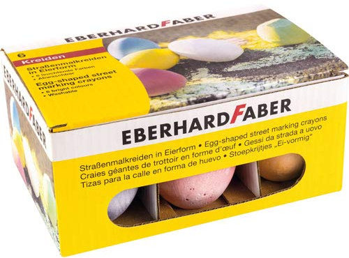 Unbekannt Eberhard Faber Straßenmalkreide in Eierform, 6 STK. - Straßenkreide Straßenmaler Geschenkartikel