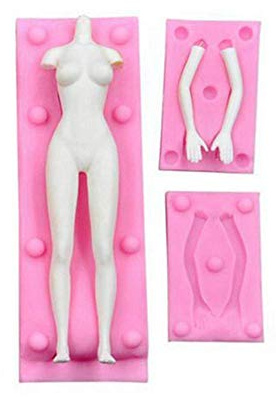 3D Male&female Entier Corps Modèles Moule Silicone, Fondant Chocolat Gelée Décoration Gâteau Moule, dessus, Pâtisserie Cuisine Outils, DIY Argile Plâtre Jouets Confectionner Moules, Humain