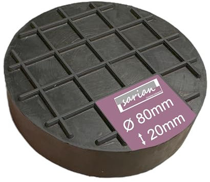 Gummiauflage viele Größen für Wagenheber Hebebühnen Rangierwagenheber Unterstellbock Gummiklotz universal Gummiblock für KFZ PKW SUV Reifenwechsel Werkstatt Schutz Auto (80x20 Waffel)