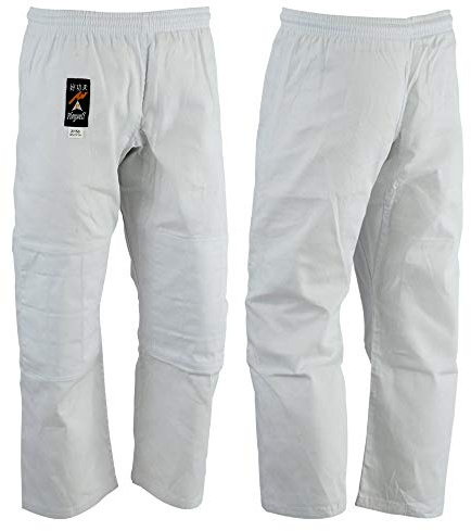 Playwell Arts Martiaux Judo Pantalon Blanc Blanchie - (Double Rembourré Genoux) - 9oz - Blanc, 6/190cm