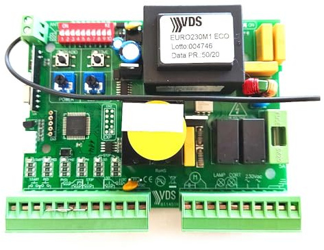 Placa de control VDS EURO 230 M1 ECO + Receptor + Encoder. Cuadro de maniobras para motores de corredera, basculantes y barreras.