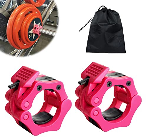 Dickplay Barbell Clamps Olympic Bar Collars 2 Inch Quick Release Barbell Lock Clamp Locking Standard Bar Weight Plates Collar Clips for Workout Weightlifting Fitness Training Bodybuilding