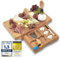 Dimono® plateau de fromages de luxe avec 3 couteaux à fromage; Ensemble de planche à découper à fromage en bois de bambou avec des couverts à fromage pour servir, déguster et vivre