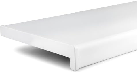 TJ Fensterbank Innen I 50 x 200 cm I weiß I hochwertige PVC Fensterbank mit Seitenabschluss I Fensterbrett kratzfest & feuchtigkeitsundurchlässig I pflegeleichter & langlebiger Fenstersims für Innen