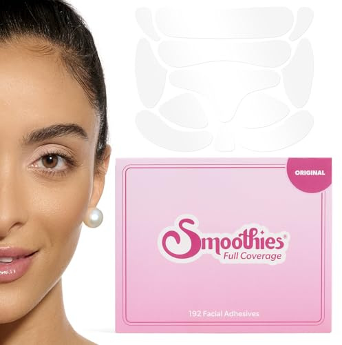 Smoothies Full Coverage Wrinkle Patches for Face Overnight – Facial Patches for Forehead, Elevens, Crows Feet, and Lip Lines, 192 Count per Box – Made in the USA