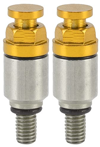 Gabel-Entlüftungsventil, 2 Stück M5 X 0,8 Aluminiumlegierung, Gabel-Entlüftungsventil, Ersatz für CRF150R, CR125R, CR250R, CRF250R(Gelb)