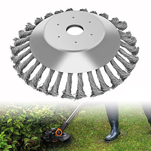 KAYBTNT Wire Brush for Grass Strimmer - Knotted Steel Weed Brush for Lawn Trimmer & Garden Lawn Mower - Wire Brush Head with Bore Diameter 25.4 mm - Universal Metal Brush Cutter Attachment,15cm/6in