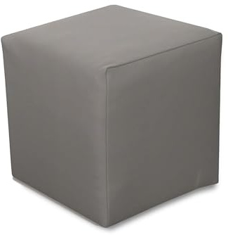 Best For Home Sitzhocker 40x40x40 cm | Kunstleder Sitzwürfel in Grau | Quadratischer Sitzhocker aus Kunstleder mit stabiler MDF-Konstruktion, 40 cm Sitzhöhe und bis zu 300 kg Tragfähigkeit.