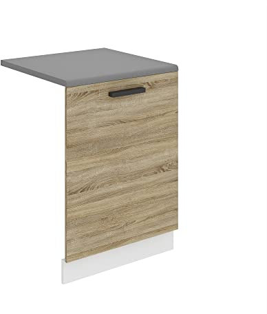 BELINI | Pannello anteriore per lavastoviglie 60 cm | Pannello frontale da cucina per lavastoviglie con manico | con battiscopa | 60 x 71,5 x 1,6 cm | rovere Sonoma