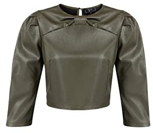 paino dam konstläder blus 19525718-PA01, oliv, L, oliv, L