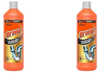 Drano Power Gel Rohrfrei Abflussreiniger, Rohrreiniger, für Küche & Bad, entfernt Verstopfungen, 2er Pack (1 x 1000 ml)