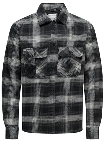 ONLY & SONS Herr ONSCEDRIC Life Check Overshirt NOOS skjortjacka, Griffin, XXL, Griffin, XXL