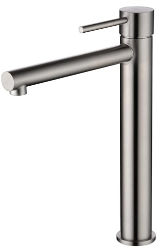 Mice - Robinet mitigeur pour lavabo à bec haut en acier inoxydable S316, Robinetterie Salle de Bain - Robinets d'extérieur de haute qualité anti-corrosion et haute résistance pour dessus de plan MOSCU