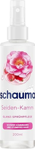 Schauma Pettine per la cura spray di seta (200 ml), balsamo spray aiuta a districare i capelli, risciacquo con protezione termica fino a 230 °C, balsamo per capelli setosi e sani