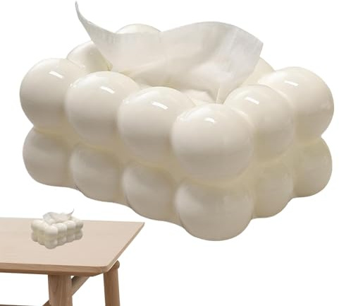 Generic Süß und kreativ Taschentuch Box Beflockte Blase Taschentuch Box Dekorative Box Marshmallow Form Serviettenspender für Auto Badezimmer Wohnzimmer Rosa Polypropylen (PP) 19.5 cm