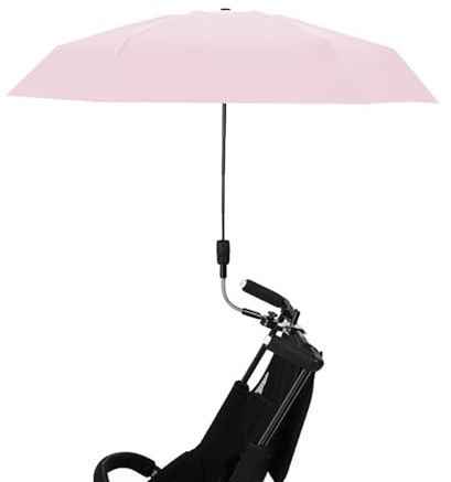 BEIJIALY Stuhlschirm mit Verstellbarer Klemme, Kinderwagen-Regenschirm, Sonnenschirm, Kinderwagen-Anti-UV-Sonnenschirm, Sonnenschirm, UV-Schutz, Clip-on-Regenschirm für Kinderwagen, Strandkorb(Rosa)