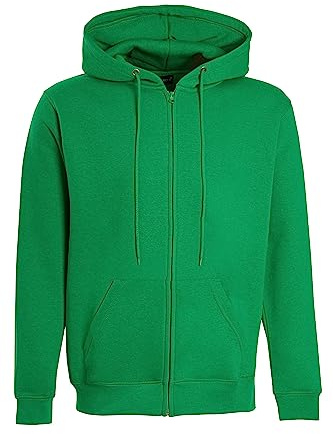 Imporio 11® Enkel överdimensionerad huvtröja för kvinnor, topp med dragkedja, huvtröja, tröja, topp, jumper, fleecejacka, huvtröjor UK 8-24, gRÖN, 48-50