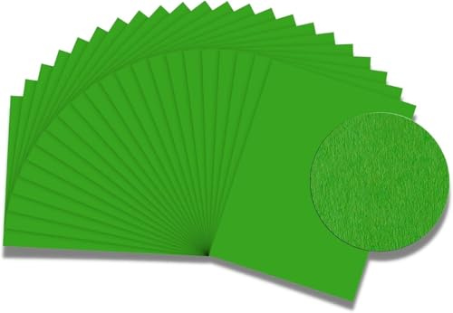 Sumico Bastelkarton 50x70cm 25 Bogen I Bastelpapier 220g/m² I dickes Ton-Papier zum Basteln & Malen I Bastel-Pappe umweltfreundlich verpackt I Tonkarton bunt für Kinder (Hellgrün)