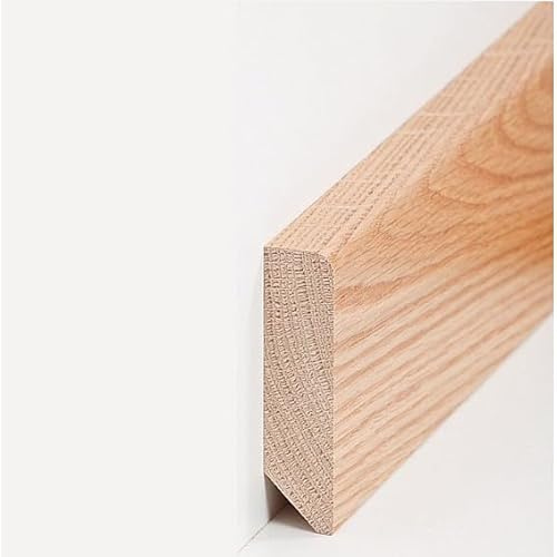 Sockelleiste Massivholz 20 x 80 x fallende Längen bis ca. 2400 mm Massivholz Eiche zum Kleben, Schrauben & Nageln Fußleiste by PROVISTON 2.4 Meter | 1 Stück