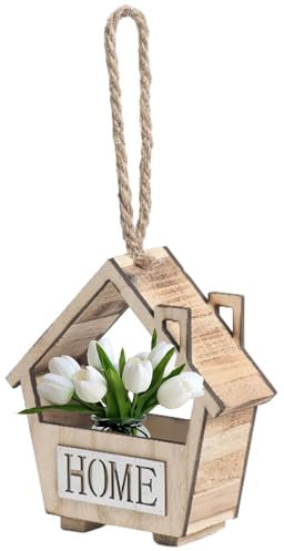 Hängeregal für Blumenkästen, Blumenkastenhalter aus Holz zum Aufhängen mit Seil, Halterung für Blumentöpfe mit hoher Belastung, dekorativer Blumenkastenhalter