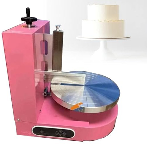 ZyKnaurral 4-12 Inch Automatic Cake Frosting Machine, Birthday Cake Cream Smoothing Coating Decoration Machine, Cake Bread Cream Decoration Applicator Smoothing Machine,White