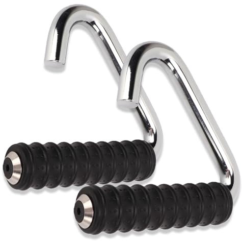 HERCHR Lot de 2 poignées de fitness de 13,3 cm pour poignées de traction, poignée de fitness, poignées robustes en forme de C, argentées, barre de traction, pour la salle de gym, la musculation