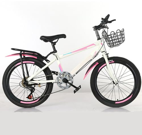 Mountainbike 24 Zoll Singlespeed High Carbon Steel Geeignet für Kinder und Jugendliche Rosa C,18 inches
