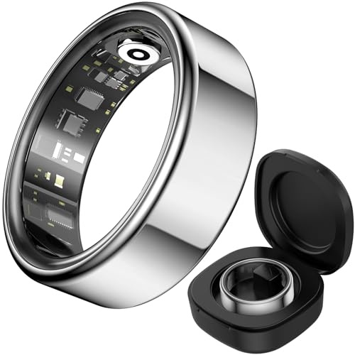 findtime Smartring Damen Herren Smart Ring Android iOS Fitness Ring Tracker Schrittzähler Pulsmesser Schlaf Ring IP68 Wasserdicht Smartringe für Herren Damen Health Tracking Ring Fitnessring