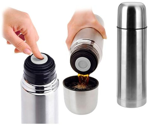 Stainless Steel Vacuum Flask, Hot Insulated, 350ml, 500ml, 750ml and 1 Litre Capacity (500ml)