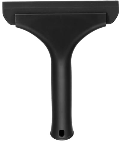sourcing map 6 Inch Shower Squeegee for Glass Doors, All-Purpose Bath Squeegee with Handle for Bathroom Window Mirror Car Glass, Black/Black