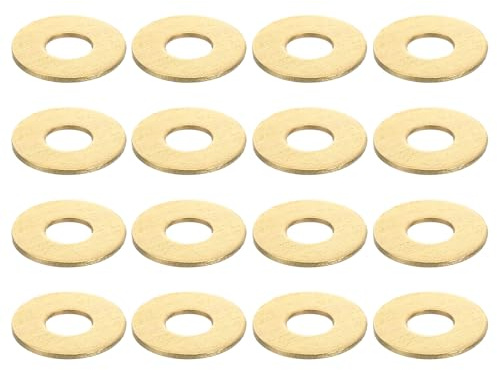 QUARKZMAN 60Pz Rondelle Piane in Ottone, M6x16x1mm Guarnizioni Anelli Piani in Ottone per Viti Bulloni Riparazione Macchinari, Costruzioni Esterne