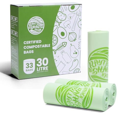 RAYTID Lot de 33 sacs compostables pour déchets alimentaires 30 l