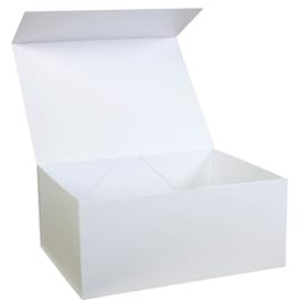packster 10x Magnetbox Geschenkbox Geschenkkarton 310 x 220 x 100 mm Magnetverschluss 120g/qm Weiss hochwertige Geschenk-Verpackung
