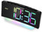 Cexovo Reveil Lumineux,Horloge Numérique,Couleurs 8 RGB Reveil Numerique,avec Double Alarme Roupillon Temps,12/24H,Luminosité Réglable,Radio Reveil avec Affichage LED,pour Les Adolescents,Noir